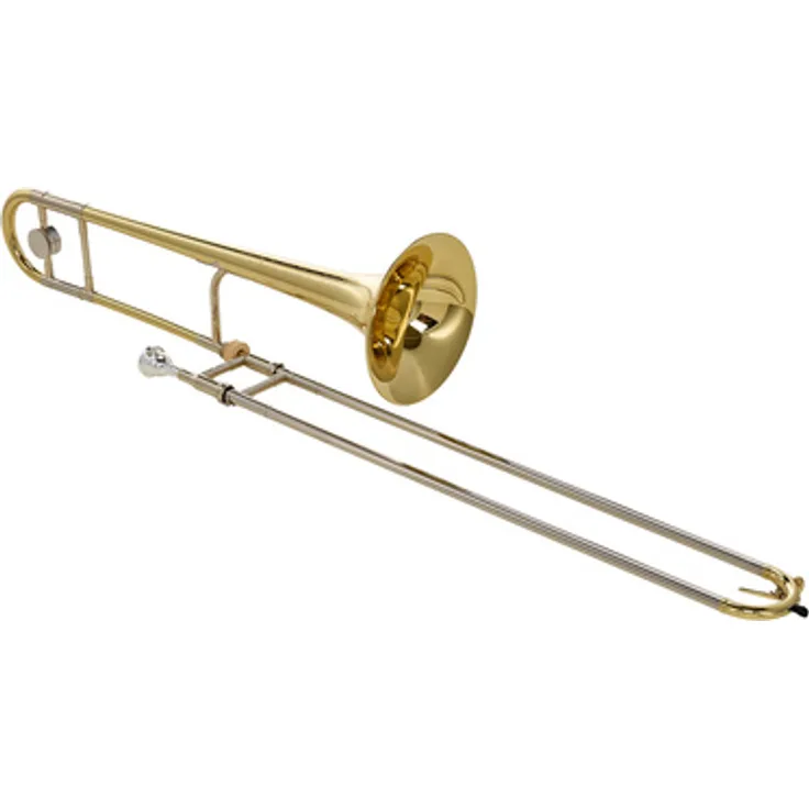 King 2102 Legend 2B Trombone, Posaune mit 12,22/12,47 mm dualer Bohrung, handgehämmertem Ø 187 mm Messing Schallstück, klar lackiert, inkl. Koffer in Carbon-Optik und Mundstück