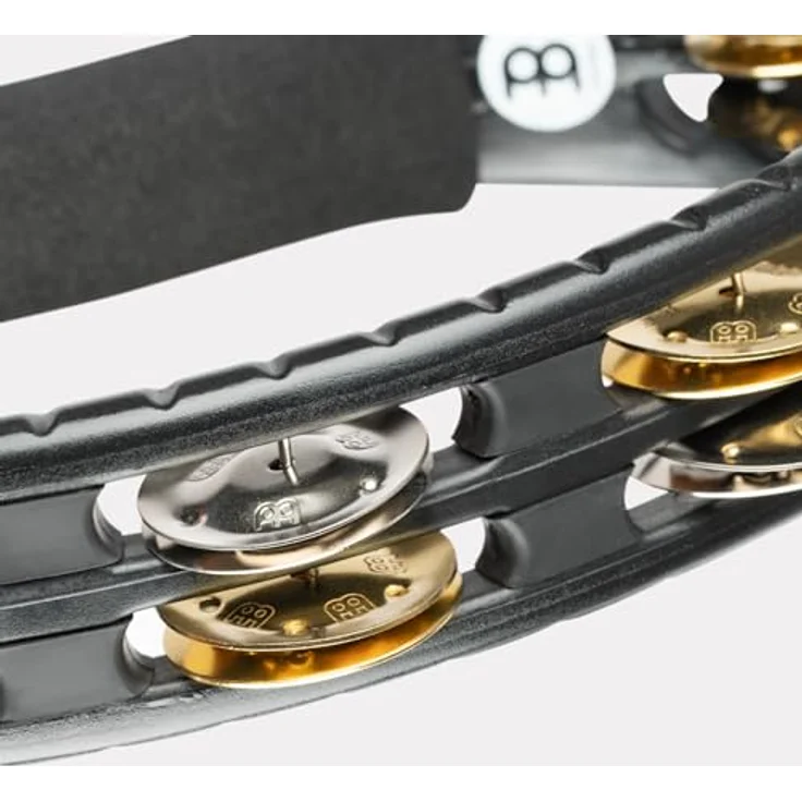 Meinl TMT1M-BK Recording Tambourine, doppelreihig mit 14 Paar Stahl- und Messingschellen, ABS-Kunststoffrahmen, schwarz, gepolsterter Griff – Bild 10
