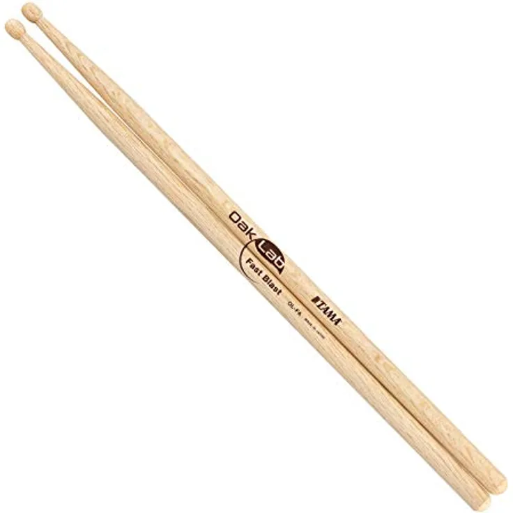 Tama Oak Lab Fast Blast Drum Sticks, Japanische Eiche, 406mm Länge, 14mm Durchmesser, runder Kopf, ideal für Lautstärke und Geschwindigkeit
