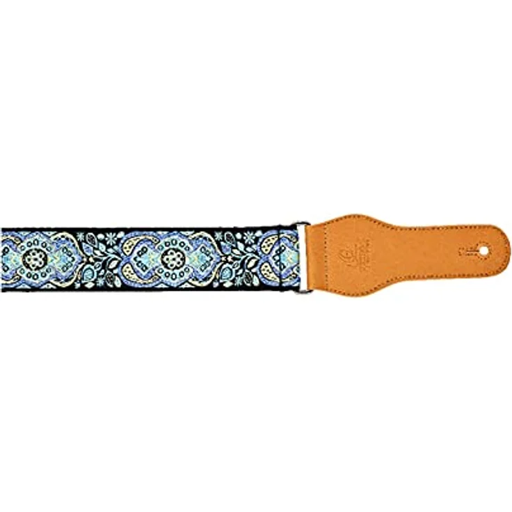 Ortega OCS-550 Gitarrengurt, 100% Baumwolle mit Kunstlederenden, Länge bis 158 cm, Breite 4,90 cm, Classic Blue – Bild 2