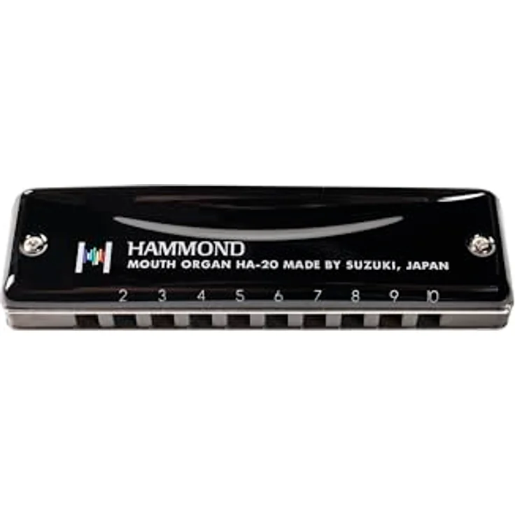 Suzuki HA-20 Hammond Ab, Mundharmonika mit schwarz verchromten Messingschaldeckeln und Aluminiumkorpus, inkl. Etui – Bild 1