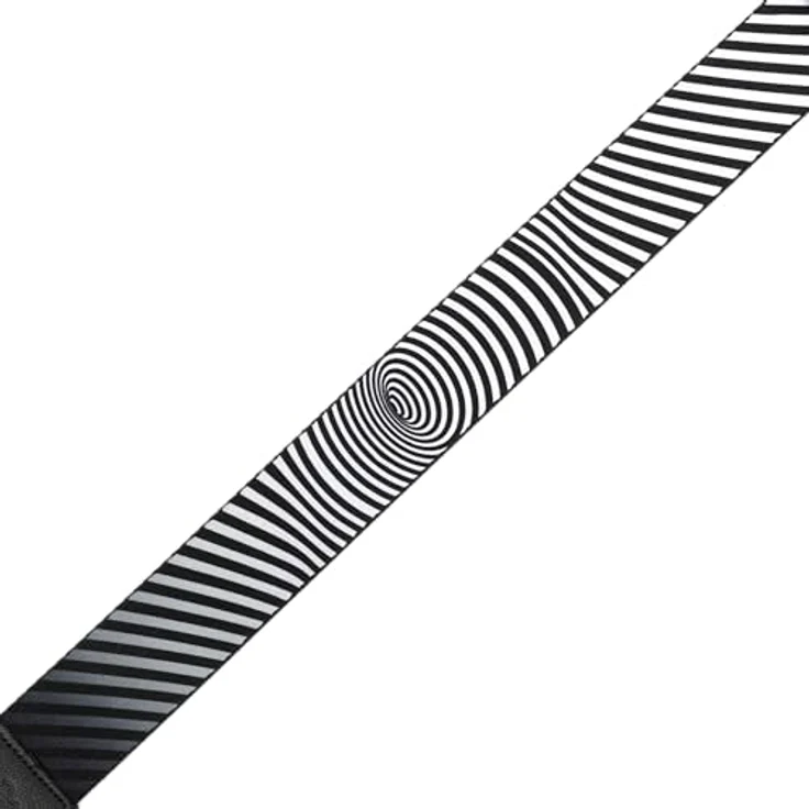 Levys Worm Hole Strap, Gitarrengurt aus Polyester mit Leder-Endstück, schwarz & weiß, verstellbar von 90 cm bis 154 cm, Optical Illusion Series – Bild 8
