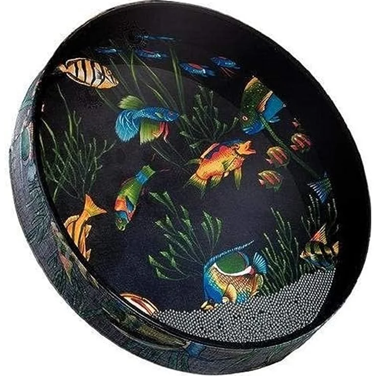 Remo Ocean Drum 16" x 2,5", Percussioninstrument mit transparentem Fell und Aquarium-Design – Bild 2