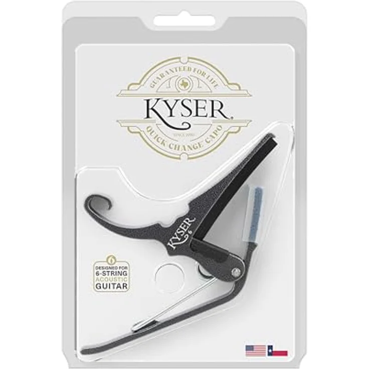Kyser Quick-Change Capo Acoustic BC, Kapodaster aus Aluminium mit optimaler Federspannung, schwarzchrom – Bild 5