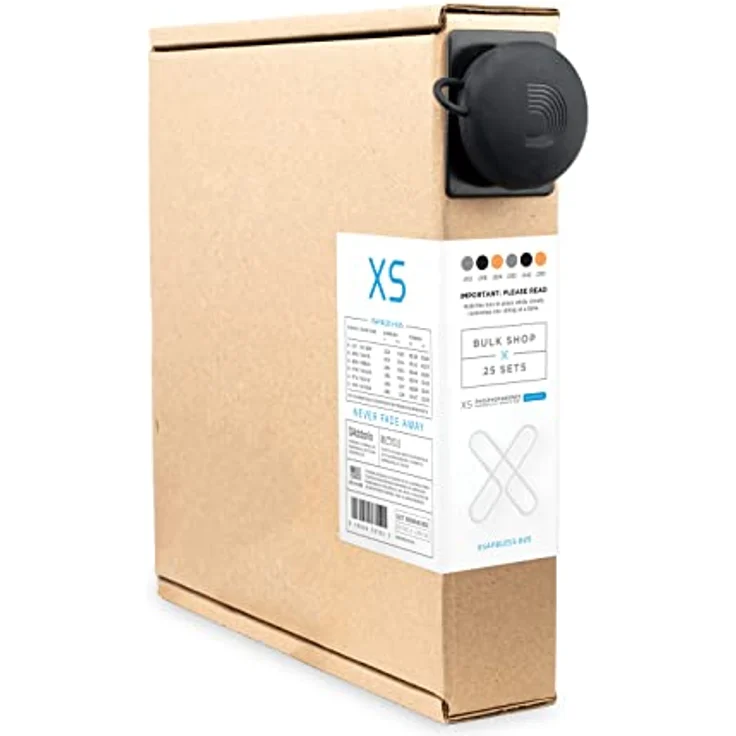 D'Addario XSAPB1253-B25 Akustik XS Phosphorbronze, Light 12-53, 25 Sets, korrosionsbeständig, warmer Klang, hohe Stimmstabilität – Bild 1