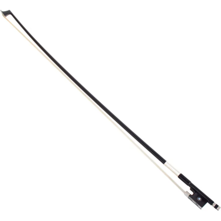 Roth & Junius RJB Composite Violin Bow 1/2, Geigenbogen mit Ebenholzfrosch und Pariser Auge aus Abalone, schwarze Compositstange und Naturhaarbezug