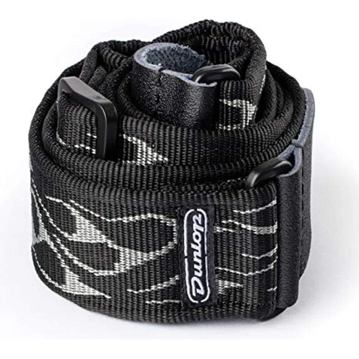 Dunlop Classic Strap Flambé Grey, Gitarrengurt aus gewebtem Nylon, einstellbar von 95 bis 165 cm, 5 cm breit, made in USA