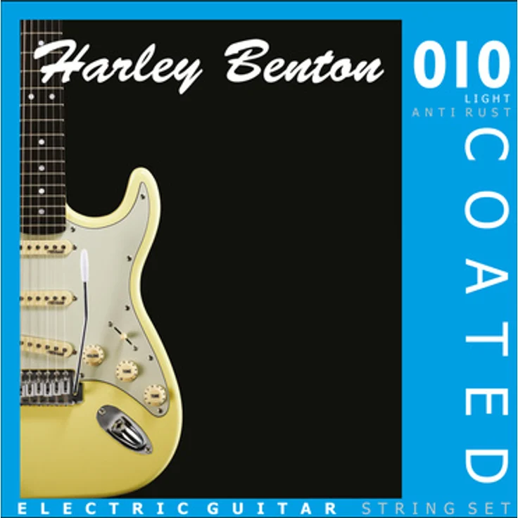 Harley Benton Coated Electric Guitar 010, Light Saiten Satz für E-Gitarre, Anti Rust, Nickel plated Steel, Stärken 010-046