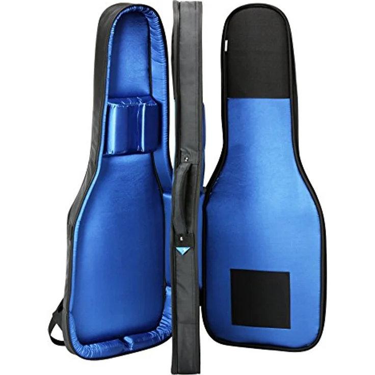 Reunion Blues RBX-2E Doppel E-Gitarren Gig Bag, wasserdichtes Quilted Chevron Außenmaterial, RBX-Schutzsystem, gepolstertes blaues Innenfutter, schwarz – Bild 4