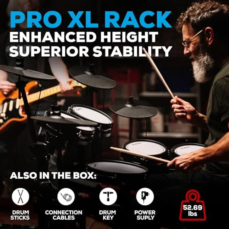 Alesis Nitro Pro XL, E-Drum Kit mit Mesh Heads, 10" Snare, 4x 8" Toms, Bluetooth Audio und 551 Sounds – Bild 6
