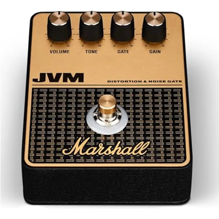 Marshall JVM Distortion, Effektpedal für E-Gitarre mit Volume, Tone, Gate und Gain Reglern, kompakte Bauweise, 101 x 131 x 52 mm, 740 g