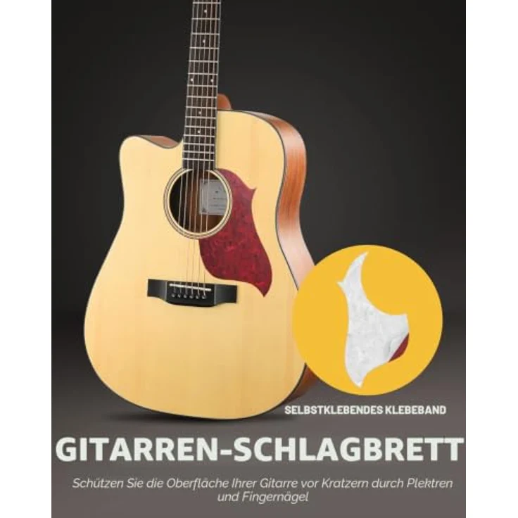 Donner Linkshänder Akustikgitarre 4/4 Set, 41 Zoll Cutaway mit Fichtendecke, Mahagonikorpus, Gigbag, Capo und Plektren (Natur) – Bild 5