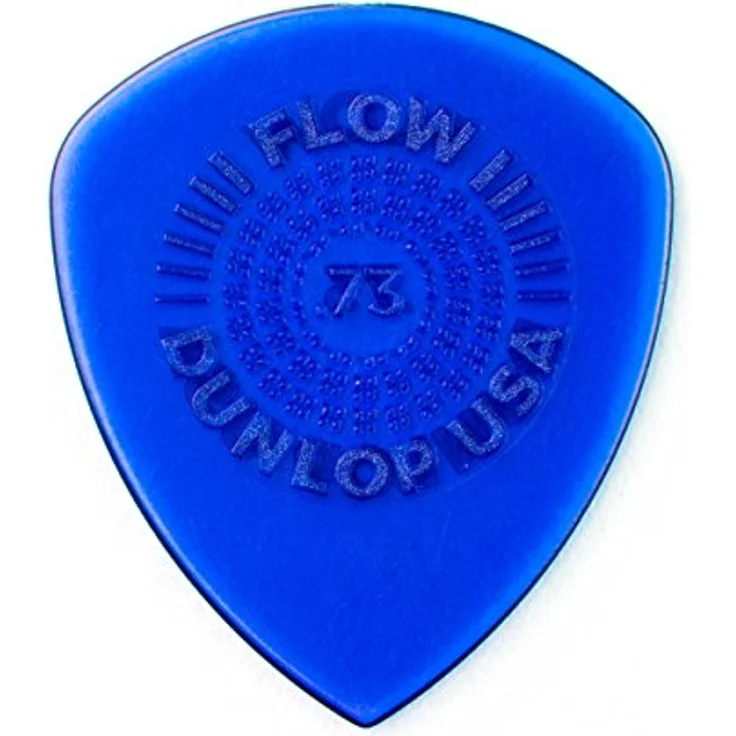 Dunlop Flow Standard Picks, Plektren Set 0.73 mm, 6 Stück, blau, Ultex Material mit pointierter Spitze und low-profile Grip – Bild 1