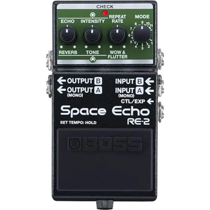 Boss RE-2 Space Echo Delay/Reverb, Effektpedal für E-Gitarre mit 11 Delay-Modi, inklusive Echo und Reverb, kompakte Bauweise – Bild 1