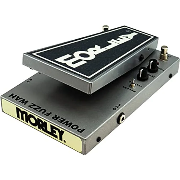 Morley PFW2 Classic Power Fuzz Wah, Wah und Fuzz Effektpedal mit elektro-optischer Schaltung, zwei Fuzz-Modi, metallisches Gehäuse, Glow-In-The-Dark Logo