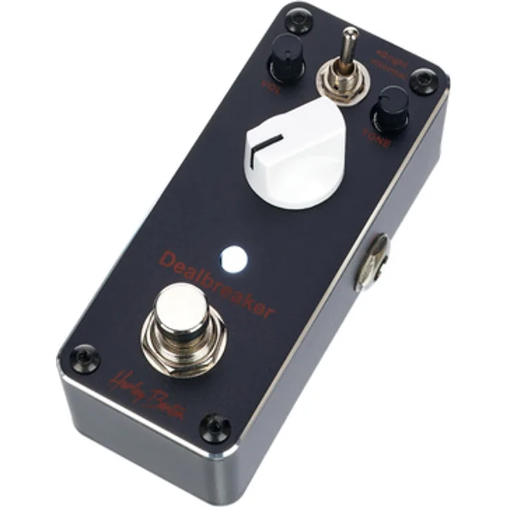 Harley Benton MiniStomp Dealbreaker, Overdrive-Pedal für E-Gitarre mit True Bypass, massives Metallgehäuse, inkl. Hell/Normal-Umschalter, 92mm x 38mm, 133g