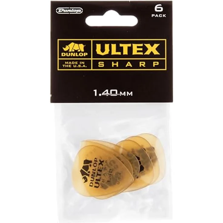 Dunlop Ultex Sharp Player's Picks, Plektrum Set mit 6 Stück, Stärke 1,40 mm – Bild 1