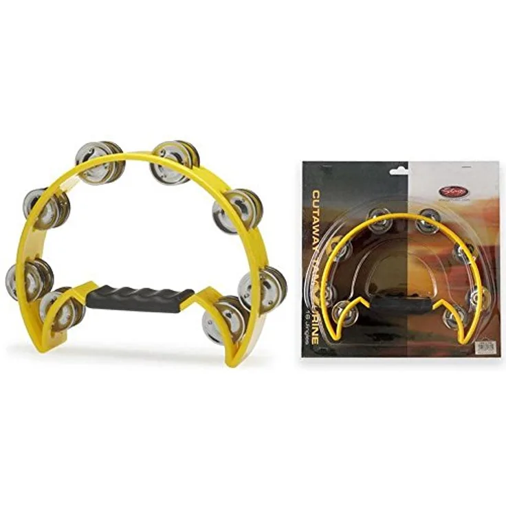 Millenium HT200 YE, Tambourine mit 16 Paar doppelreihigen Schellen, gelb