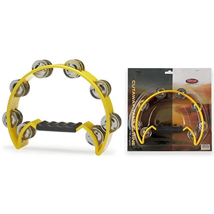 Millenium HT200 YE, Tambourine mit 16 Paar doppelreihigen Schellen, gelb – Bild 1