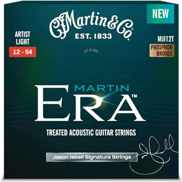 Martin Guitar ERA Artist Light Jason Isbell MJI12T, Saitensatz für Western-Gitarre, Phosphor Bronze, Zugstärke 168,50, Round Wound