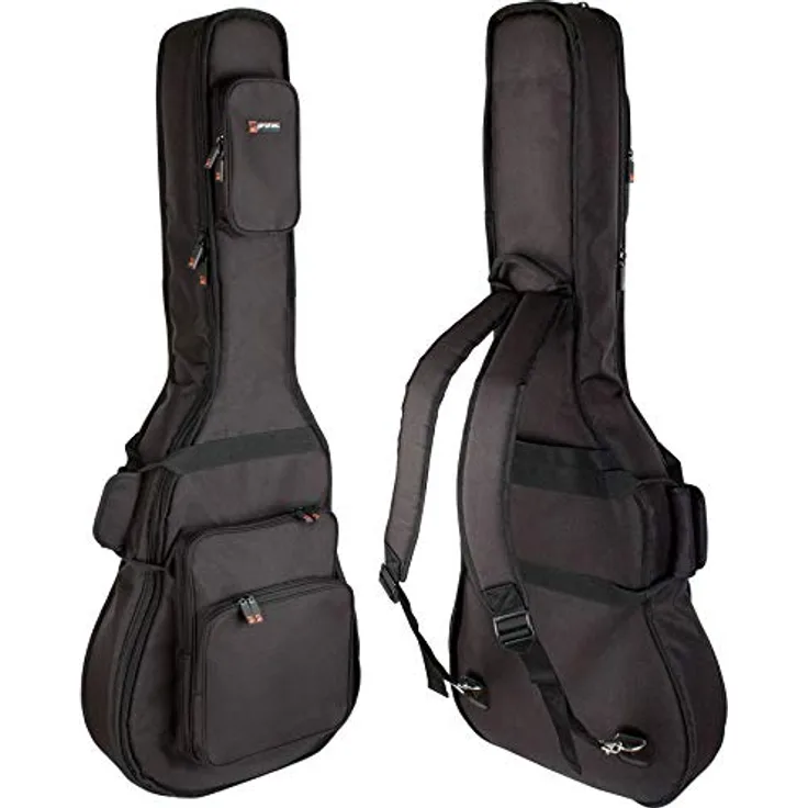 Protec Hollow Body E-Guitar CF229, Gitarrentasche aus robustem 600D Nylon mit 20mm Polsterung, schwarz