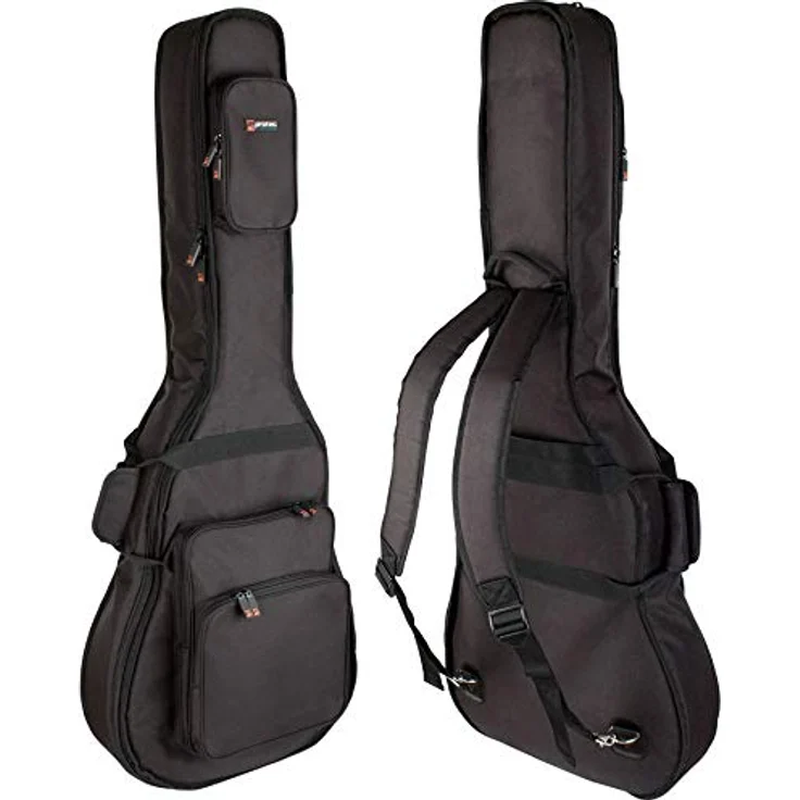 Protec Hollow Body E-Guitar CF229, Gitarrentasche aus robustem 600D Nylon mit 20mm Polsterung, schwarz – Bild 1