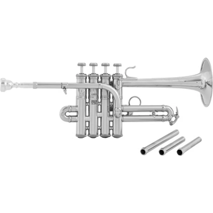 Bach AP 190S Artisan Bb-/A-Piccolo Trompete, versilbert, handgehämmert, Ø 11,43mm Bohrung, inkl. Deluxe Koffer