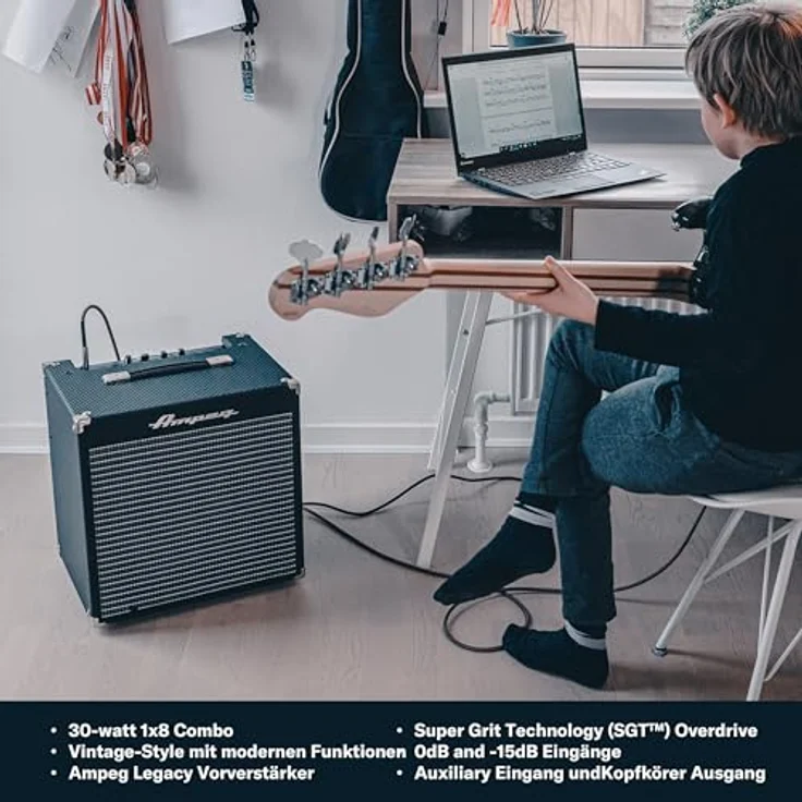 Ampeg Rocket Bass RB-110 II, E-Bass Combo mit 50 Watt, 1x 10" Speaker, 3-Band EQ und SGT Overdrive – Bild 6