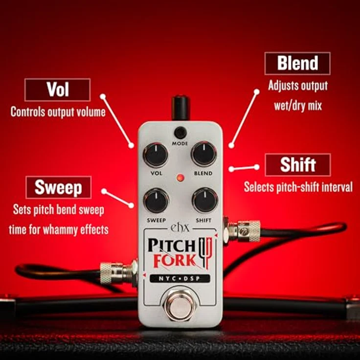 Electro Harmonix Pico Pitch Fork, Polyphonic Pitch Shifter für E-Gitarre mit 30 Pitch-Shift Optionen, inkl. Netzadapter – Bild 7