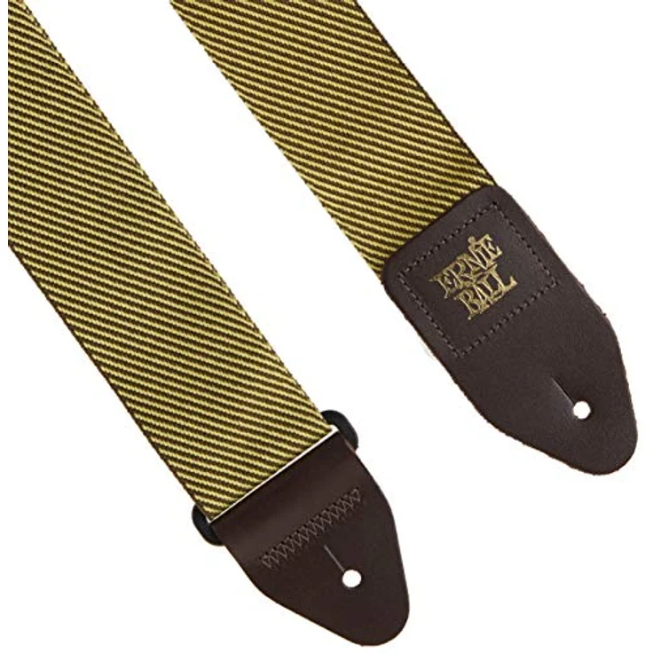 Ernie Ball E-Guitar Strap 4100 Vintage Tweed, Gitarrengurt mit Lederenden, stufenlos verstellbar von 104 cm bis 183 cm, Farbe Vintage Tweed – Bild 3