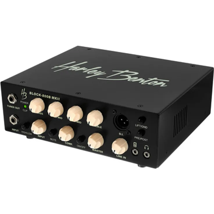 Harley Benton Block-800B, E-Bass Topteil mit 800 Watt RMS, 4-Band Equalizer und Smart Compressor