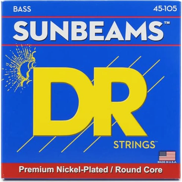 DR Strings Sunbeam NMR-45, E-Bass Saitensatz Medium 45-105, vernickelt mit hellem und warmem Klang – Bild 1