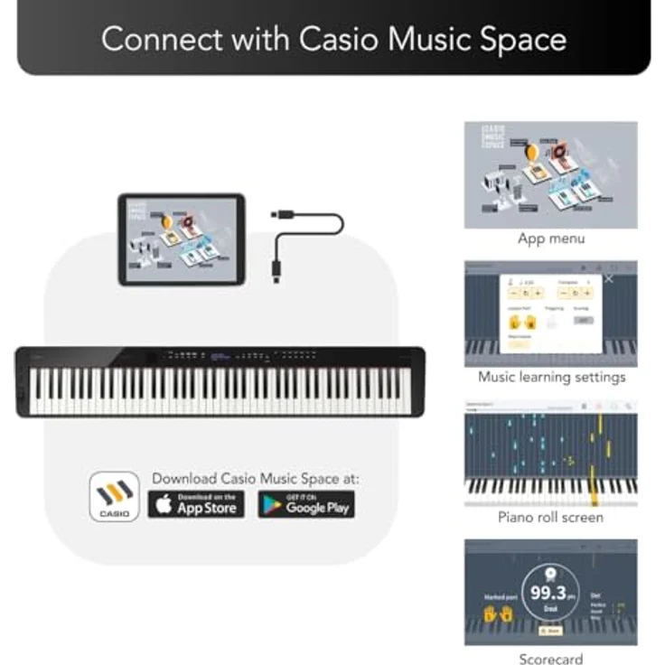 Casio PX-S3100 BK Privia, Digitalpiano mit 88 Tasten, 700 Sounds, 200 Rhythmen, Bluetooth Audio, schwarz – Bild 3