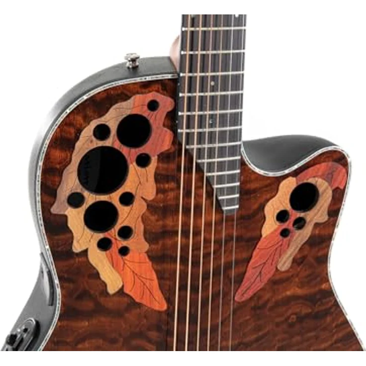 Ovation Celebrity Elite Plus CE44P-TGE-G, Westerngitarre mit Cutaway, Wölkchenahorn Decke, Tiger Eye Brown, CP-100 Slimline Pickup mit OP-4CT Preamp – Bild 2
