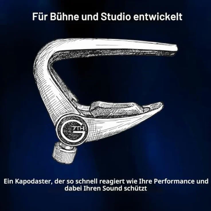 G7th Newport Kapodaster Schwarz – Leicht mit verstellbarer Spannung und schützenden Silikonpolstern für Akustik- und E-Gitarren – Bild 4