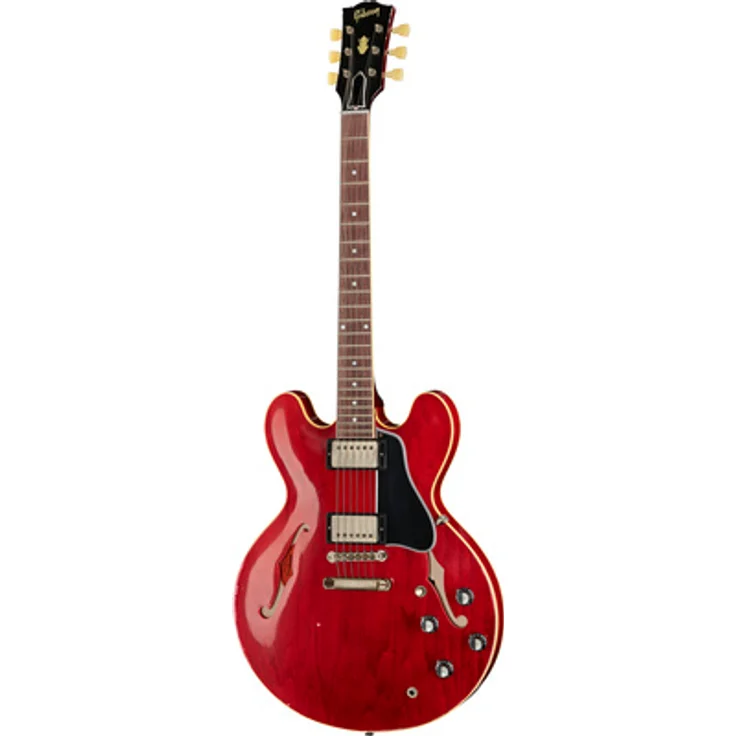 Gibson 1961 ES-335 Reissue 60s Cherry, E-Gitarre mit Mahagoni Hals und Custombucker Pickups, Heavy Aged Finish