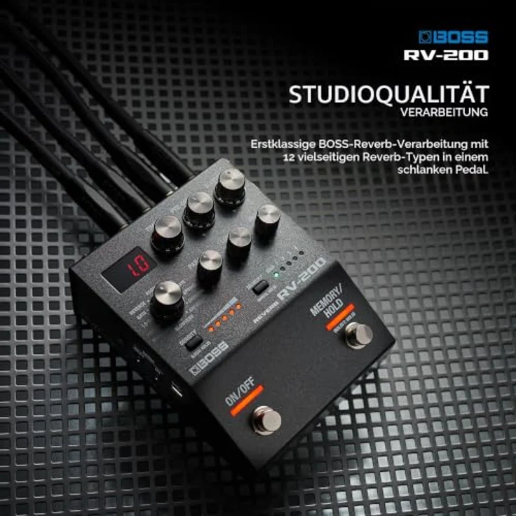 Boss RV-200 Reverb, Effektpedal für E-Gitarre mit 12 Reverb-Typen, True Bypass, MIDI-Anschlüssen, kompaktem Design – Bild 2