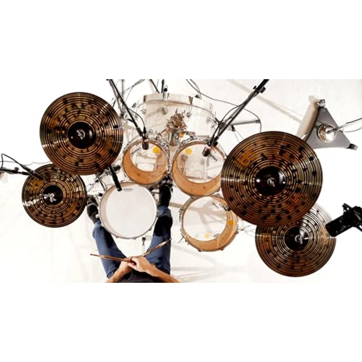 Meinl Classics Custom Dark Promo Set, limitierte Edition Schlagzeugbecken, 14" Hi-Hat, 16" Crash, 18" Crash, 20" Ride, Dark Finish, B12 Bronze – Bild 2