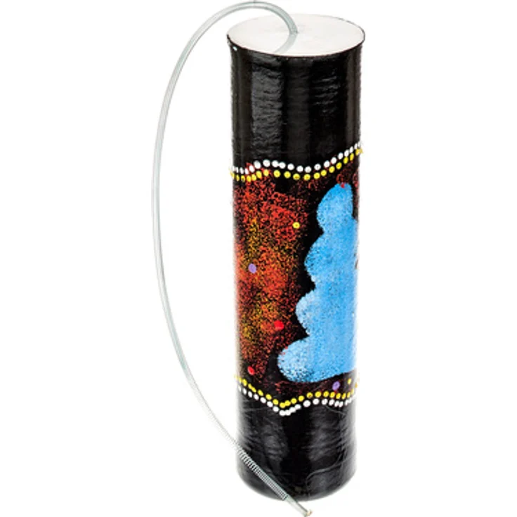 Terre Thunder Carton, Donner Percussion mit dunklem Donnergrollen, bemalt, 8cm Durchmesser, 26cm Höhe