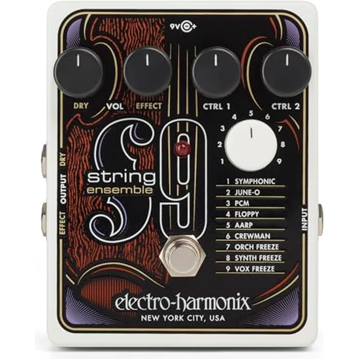 Electro Harmonix String9 String Ensemble, Effektpedal für E-Gitarre mit 9 Soundeinstellungen und True/Buffered Bypass