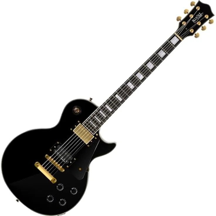 ROCKTILE Rocktile Pro L-200BK Deluxe E-Gitarre, 2 Humbucker, Mahagoni Korpus, schwarzes Finish – Bild 1