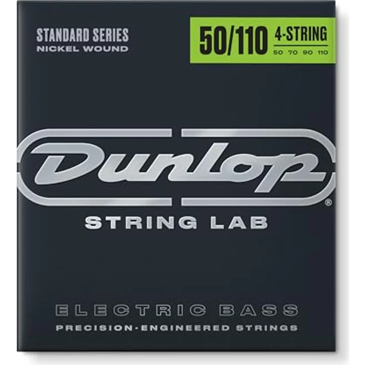 Dunlop Standard Series Nickel Wound E-Bass Saiten 4-Saitig Set, Long Scale (50-110) mit VCI-imprägnierter Verpackung, Made in USA – Bild 1