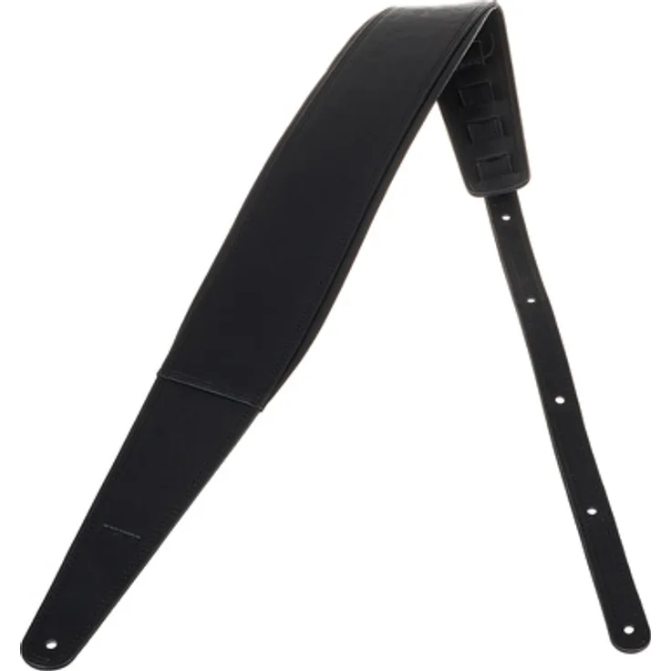 Richter Extra Wide Bass Strap BLK, gepolsterter veganer Gitarrengurt, schwarz, verstellbar von 98 bis 158 cm, Breite 11 cm, mit robusten Synthetik-Endstücken