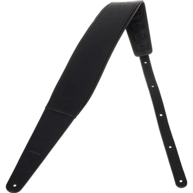 Richter Extra Wide Bass Strap BLK, gepolsterter veganer Gitarrengurt, schwarz, verstellbar von 98 bis 158 cm, Breite 11 cm, mit robusten Synthetik-Endstücken