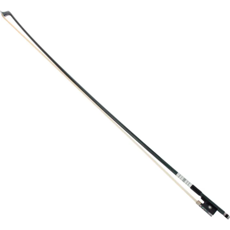 Roth & Junius RJB Carbon Violin Bow 4/4, Geigenbogen mit Ebenholzfrosch und Naturhaarbezug, schwarz-grün gemustert