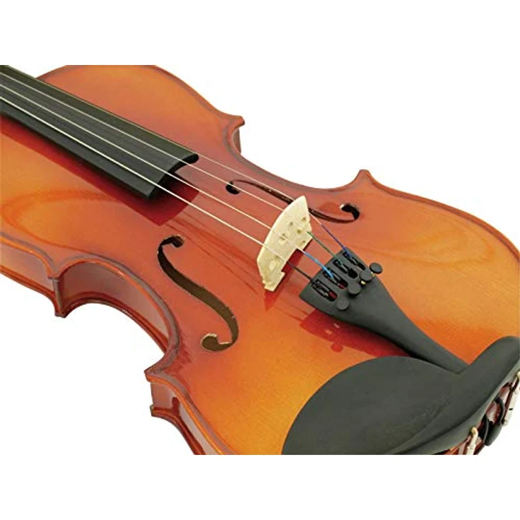 DIMAVERY Violine 4/4 mit Bogen im Kunststoff-Case, Ahorn Korpus, Holzbogen und Holzfrosch – Bild 4