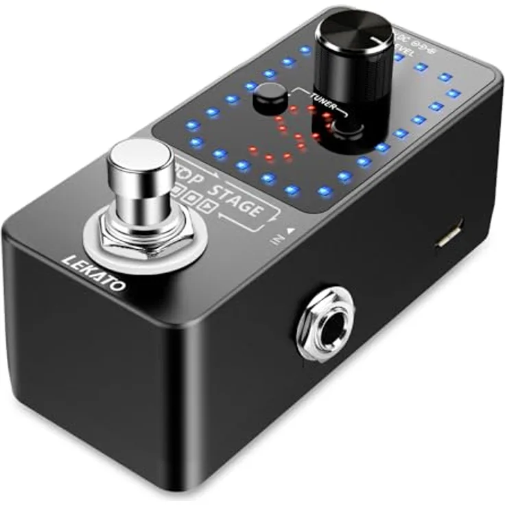 LEKATO Gitarren-Looper Effektpedal, 9 Loops mit 40 Minuten Aufnahmezeit, USB-Anschluss für E-Gitarre und Bassgitarre