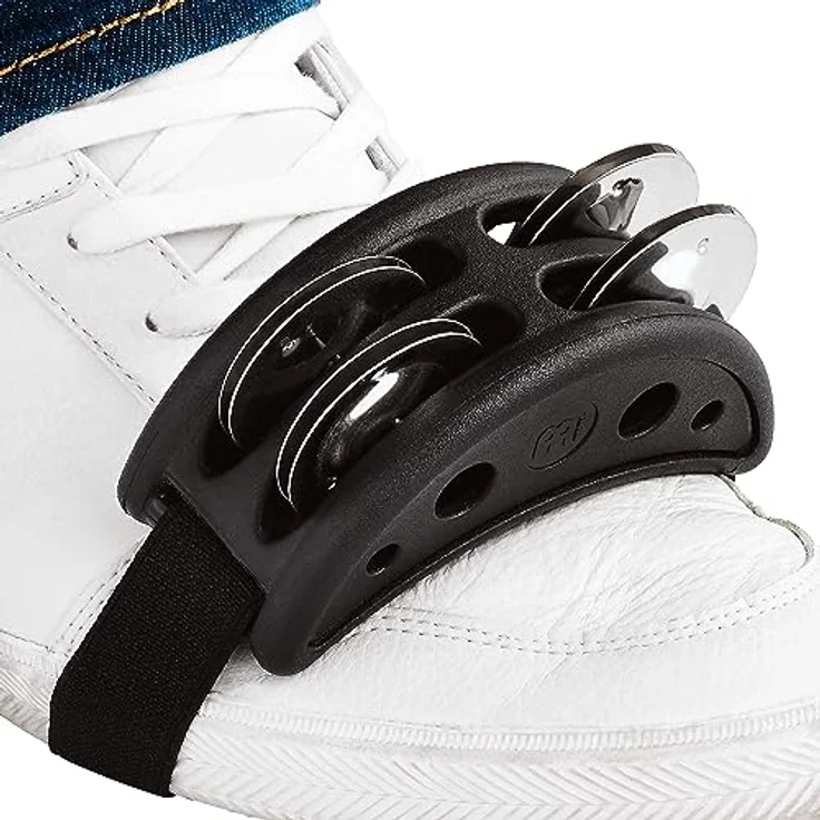 Meinl CFJS2S-BK Foot Tambourine, ergonomisches Design, aus Kunststoff mit Edelstahl-Jingles, schwarz – Bild 6