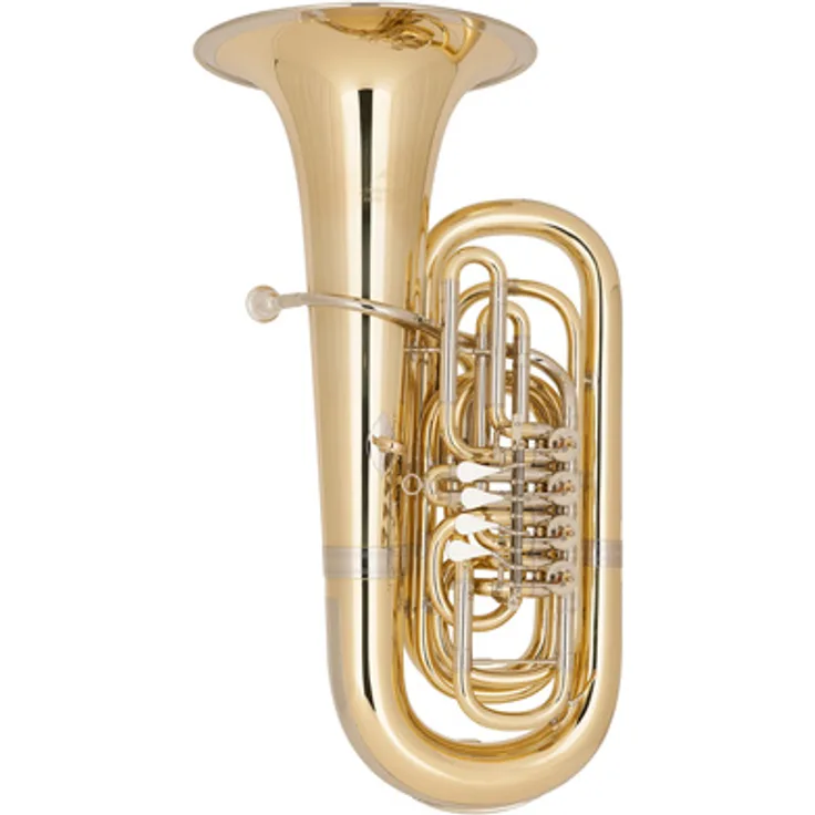 Miraphone 282A M Bb-Tuba, 3/4 Größe mit 4 Zylinderventilen und 420 mm Schallstück, Messing, Klarlack, inkl. TU15 Mundstück