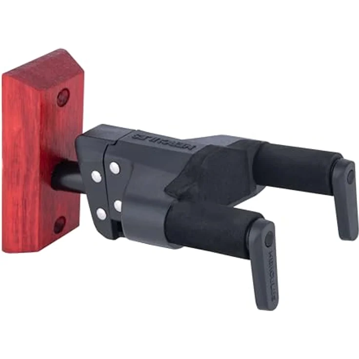 Hercules Stands HCGSP-38WBR+ Gitarren Wandhalter mit Auto Grip System und Moosgummipolsterung, burgund – Bild 2
